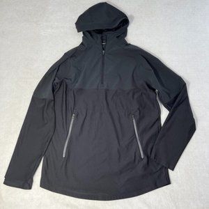 Under Armour Mens Vanish Popover Medium M Hood Threadborn Fitted Black 1/4 Zip